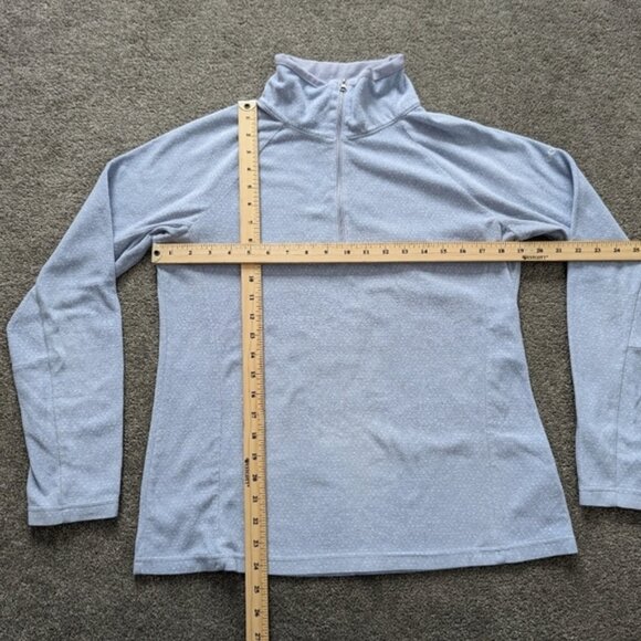 Columbia baby blue white thin fleece pullover women's size Large - Picture 6 of 8
